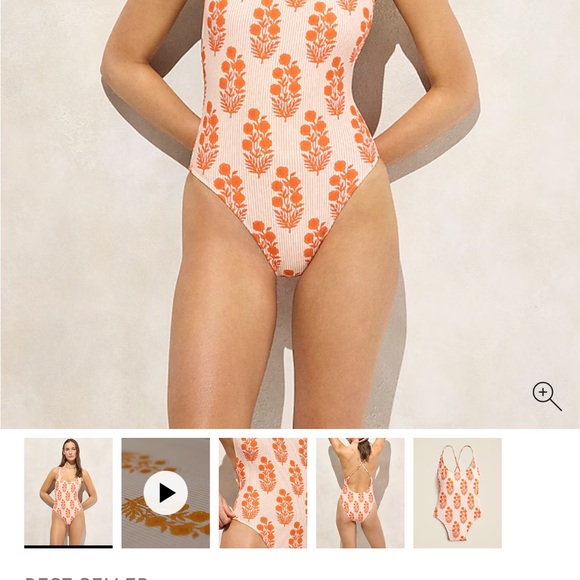 SZ Blockprints™ X J.Crew scoopneck one-piece - Picture 2 of 7